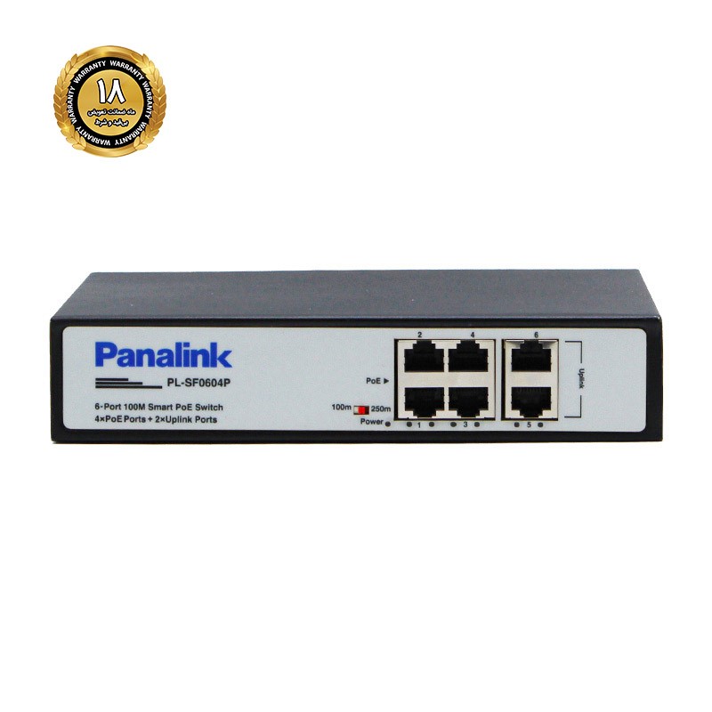 سوئیچ شبکه 4 پورت PoE پانالینک مدل PL-SF0604P