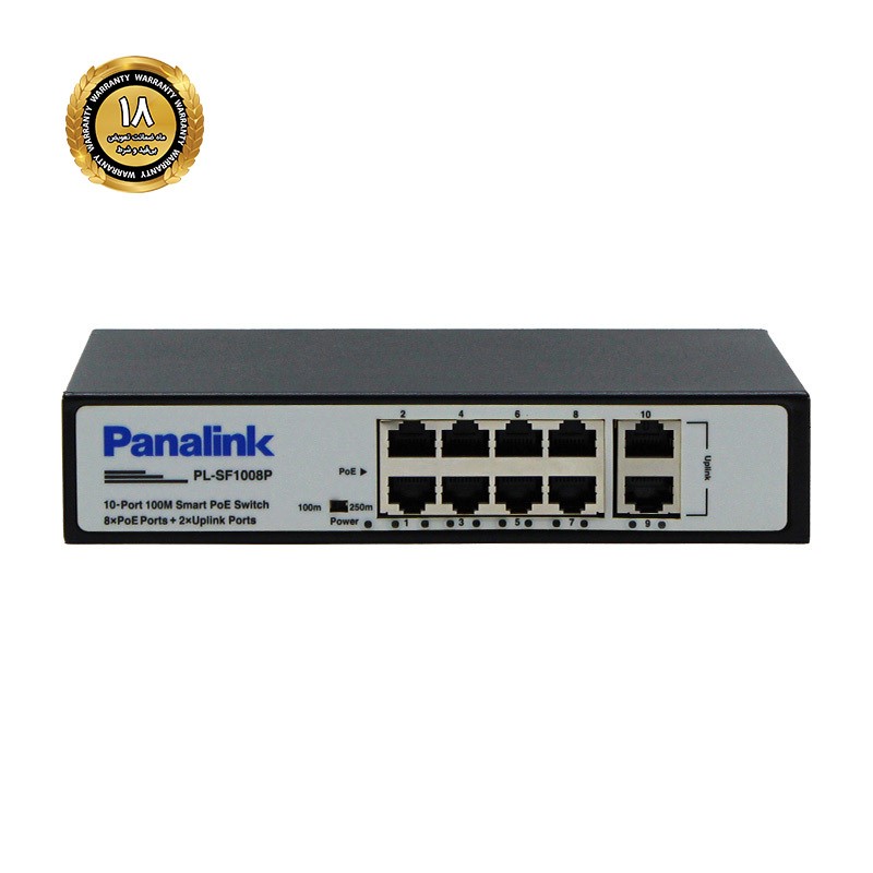 سوئیچ 8 پورت PoE پانالینک مدل PL-SF1008P