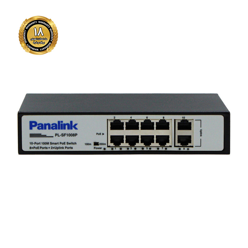 سوئیچ 8 پورت PoE پانالینک مدل PL-SF1008P