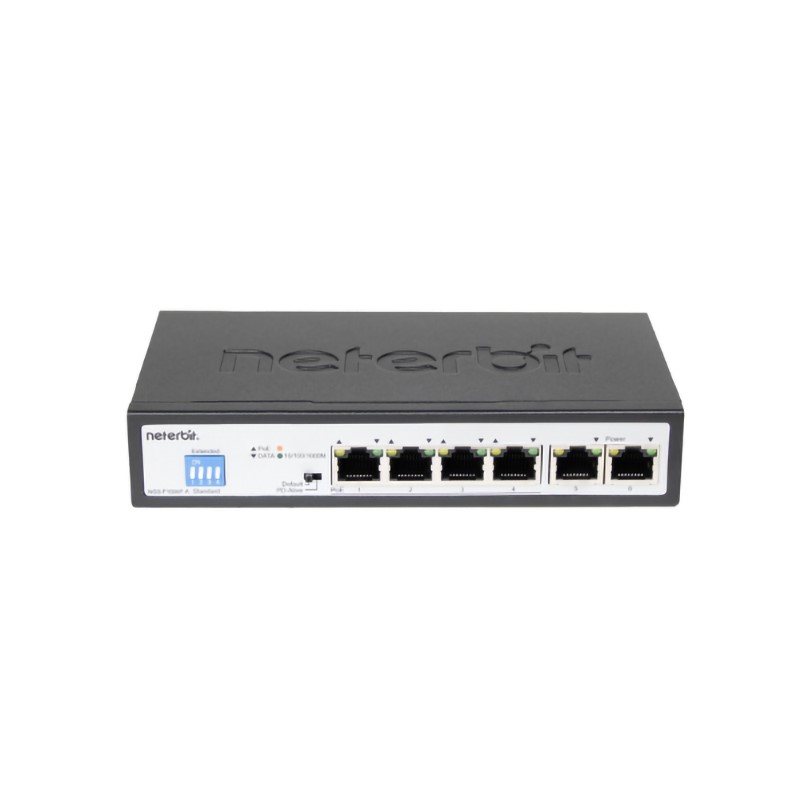 سوئیچ شبکه 4 پورت گیگابیتی نتربیت مدل NGS-F1006P-A