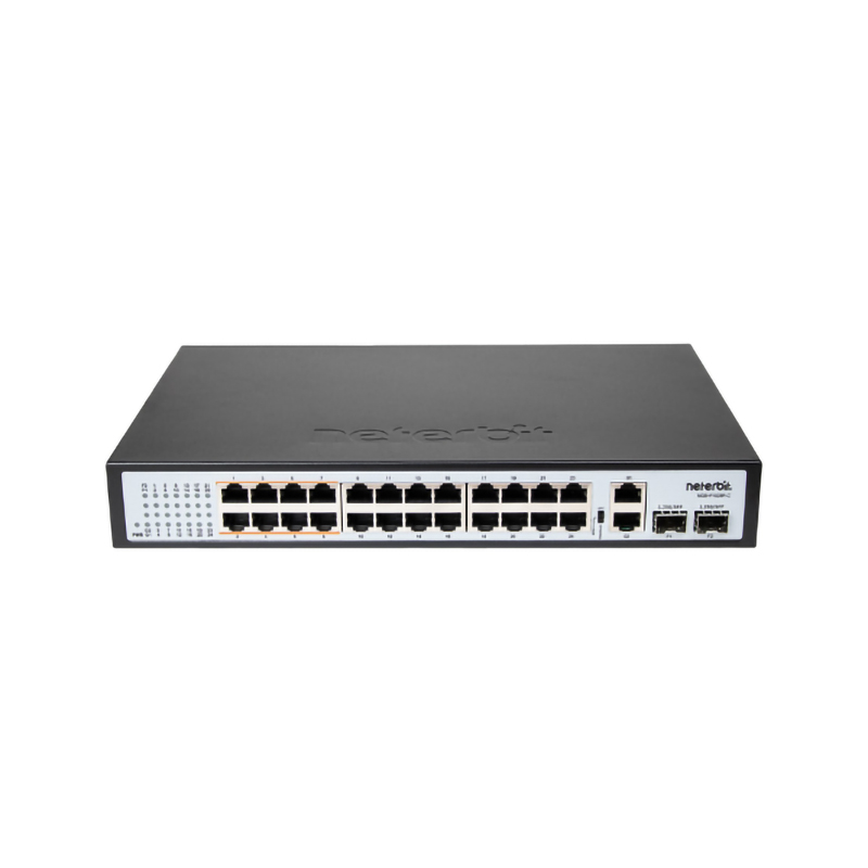 سوئیچ شبکه 28 پورت PoE+ نتربیت مدل NGS-F1028P-C