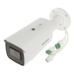 دوربین مداربسته هایک ویژن DS-2CD2663G2-IZS به همراه سیم‌های آن از نمای بالا