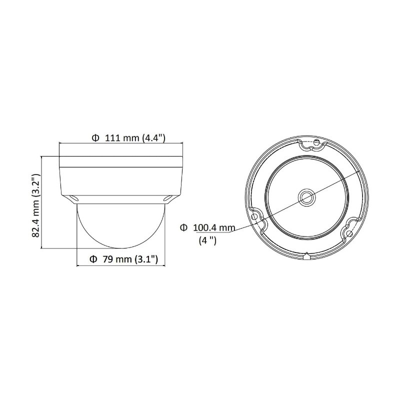 ابعاد دوربین هایک ویژن DS-2CD1143G0-I