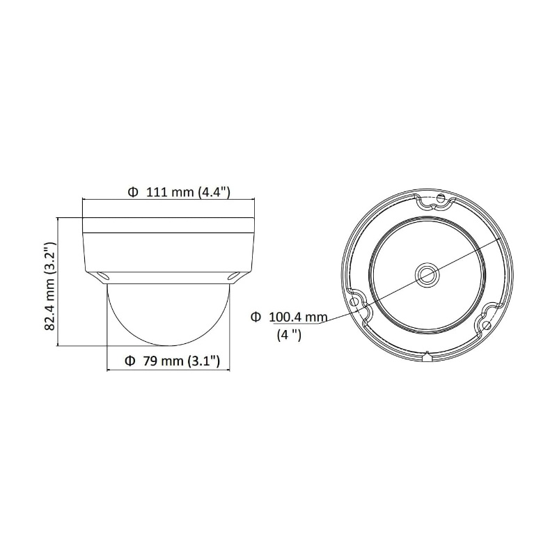 ابعاد دوربین هایک ویژن DS-2CD1143G0-I