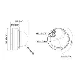 ابعاد دوربین مداربسته هایک ویژن DS-2CD2183G2-LIS2U