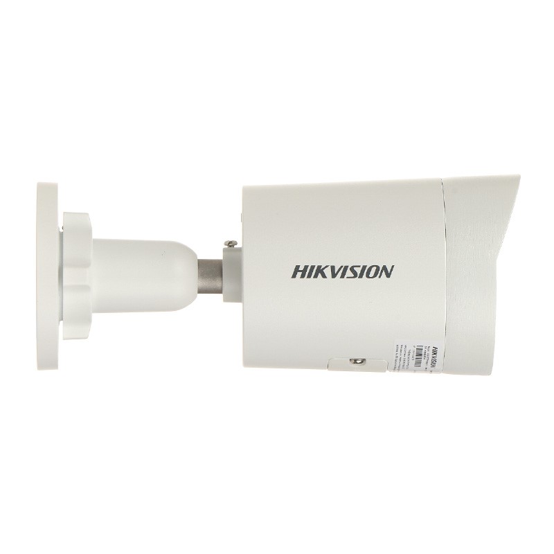 دوربین مداربسته هایک ویژن DS-2CD2023G2-I که به رنگ سفید است، از بغل دیده می شود