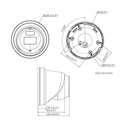 ابعاد دوربین مداربسته هایک ویژن مدل DS-2CD2327G2-L
