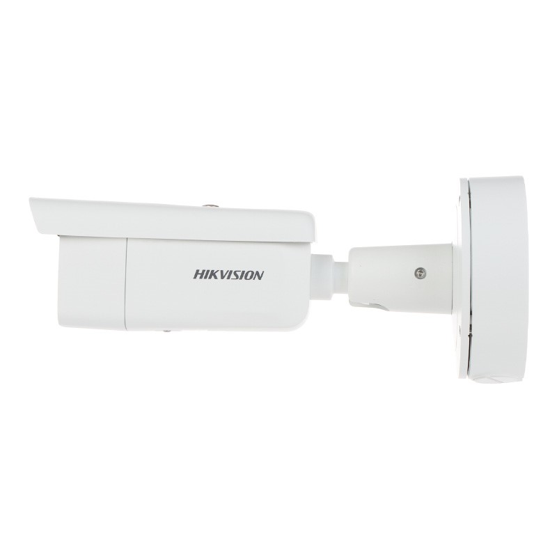 نمایی از کنار یک دوربین مداربسته هایک ویژن DS-2CD2646G2-IZS به رنگ سفید