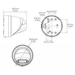 ابعاد دوربین مداربسته هایک ویژن DS-2CD2H25FWD-IZS