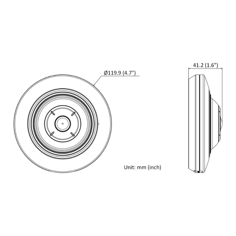 ابعاد دوربین مداربسته هایک ویژن DS-2CD2955G0-ISU