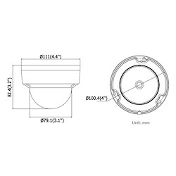 ابعاد دوربین مداربسته هایک ویژن DS-2CD2185FWD-I