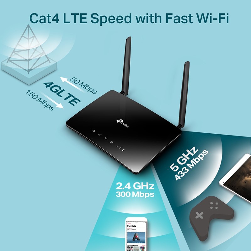 مودم بیسیم دو بانده 4G LTE تی پی لینک مدل Archer MR200