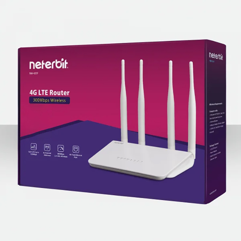 جعبه مودم روتر بیسیم 4G LTE نتربیت مدل NW-431F