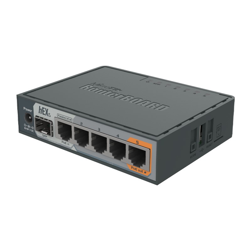 پورت‌های روتر میکروتیک مدل hEX S RB760iGS