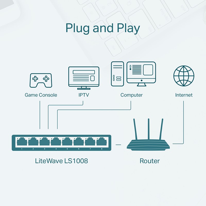 سوئیچ شبکه تی پی لینک مدل LS1008