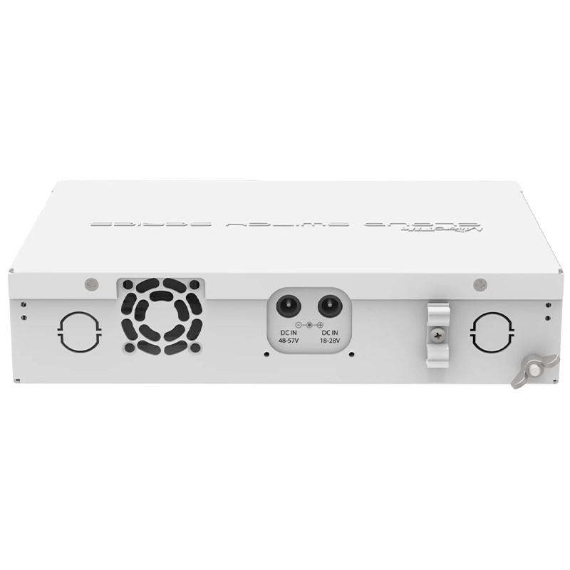 نمای پشت سوئیچ شبکه هوشمند میکروتیک مدل CRS112-8P-4S-IN