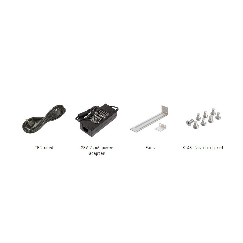محتویات جعبه سوئیچ شبکه هوشمند میکروتیک مدل CRS112-8P-4S-IN