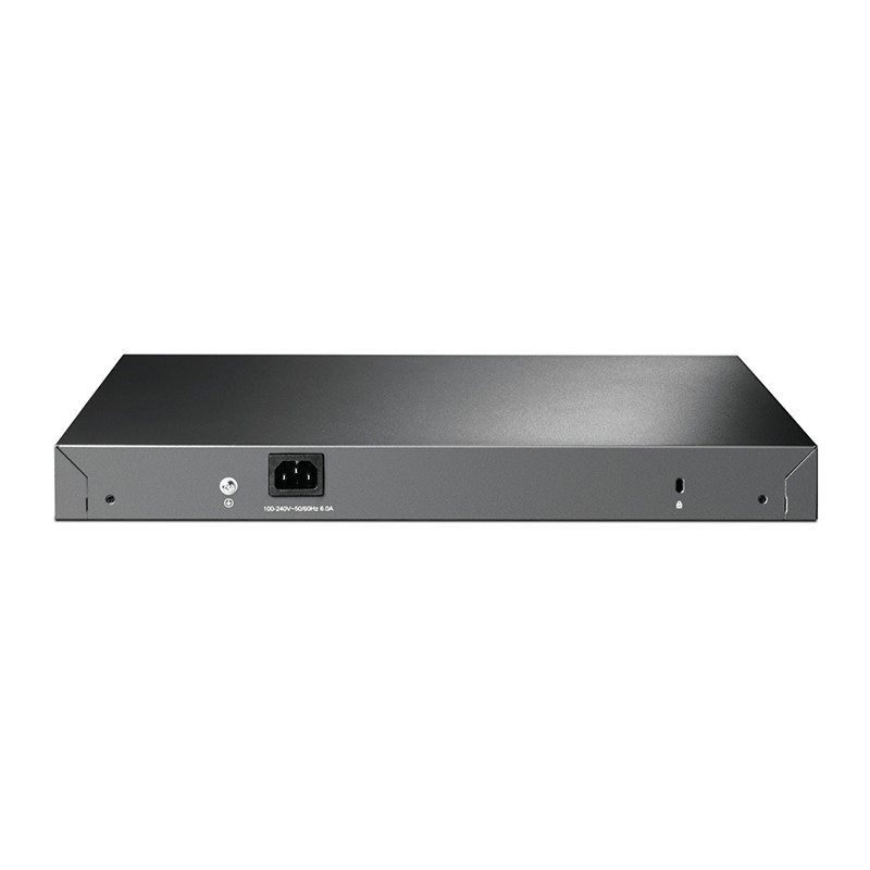 نمای پشت سوئیچ شبکه 24 پورت تی پی لینک مدل TL-SG3428MP