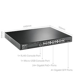 سوئیچ شبکه 24 پورت تی پی لینک مدل TL-SG3428MP