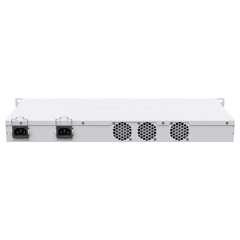 نمای پشت سوئیچ شبکه 26 پورت میکروتیک مدل CRS326-24S-2Q-RM