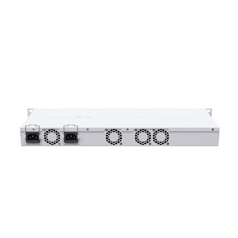 نمای پشت سوئیچ شبکه 12 پورت میکروتیک مدل CRS312-4C-8XG-RM