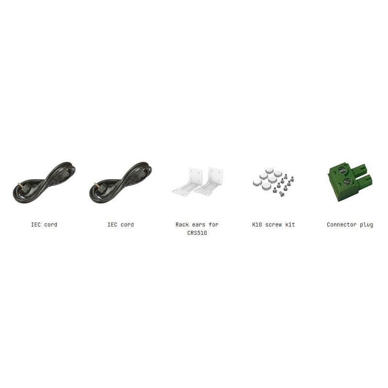 محتویات جعبه سوئیچ شبکه 10 پورت میکروتیک مدل CRS510-8XS-2XQ-IN