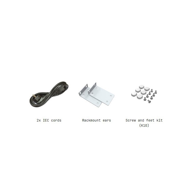 محتویات جعبه سوئیچ شبکه 26 پورت میکروتیک مدل CRS326-4C-20G-2Q-RM