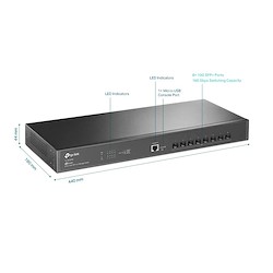 سوئیچ شبکه 8 پورت مدیریتی تی پی لینک مدل TL-SX3008F