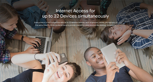 اتصال اینترنت برای حداکثر ۳۲ دستگاه هم‌زمان