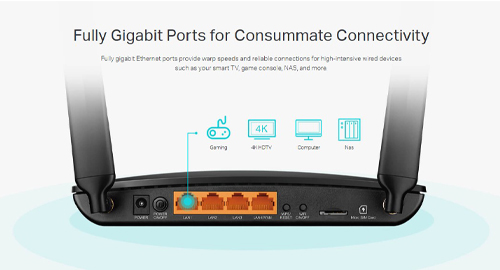 پورت‌های گیگابیت اترنت برای اتصالی سریع و بی‌وقفه 