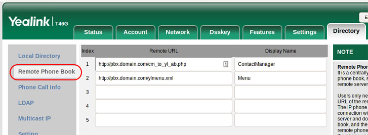 دفترچه تلفن XML/LDAP