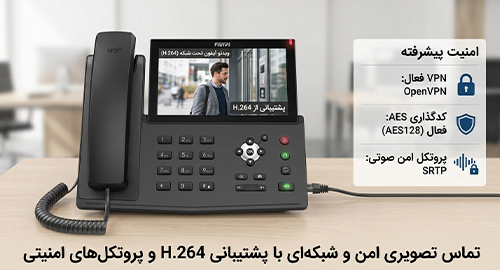 پشتیبانی از دریافت تماس‌های تصویری و امنیت شبکه بالا 